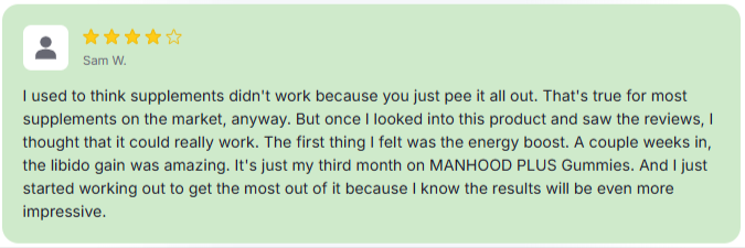 Manhood Plus Gummies Customer Reviews