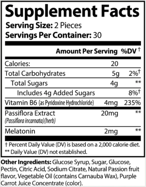 Omily Sleep Well Gummies Supplement Fats